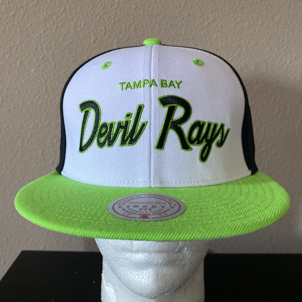 Mitchell & Ness MLB Tampa Bay Devil Rays Block Script Snapback Hat